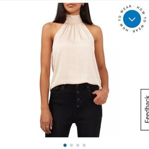 Women's Sleeveless Halter Tie Back Top